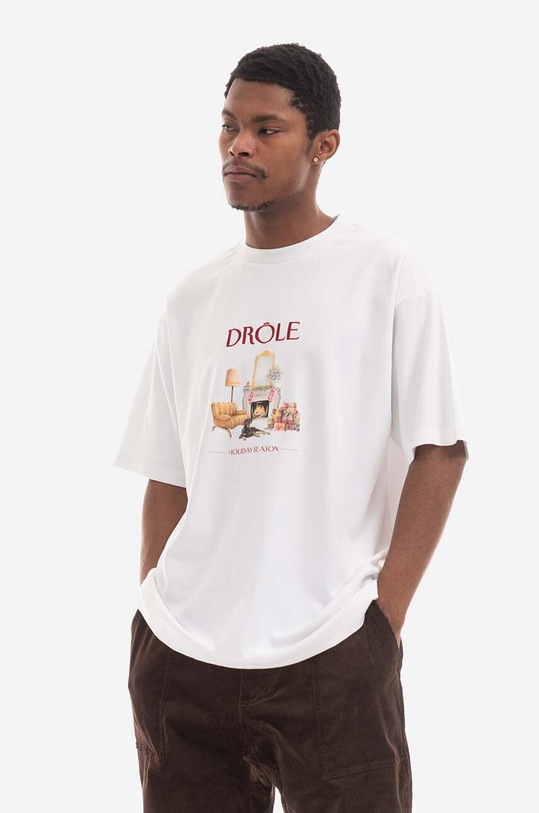Drôle de Monsieur cotton T-shirt TS138 relaxed white TS138.WHITE