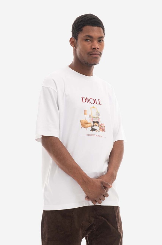 Drôle de Monsieur cotton T-shirt TS138 TS138.WHITE white