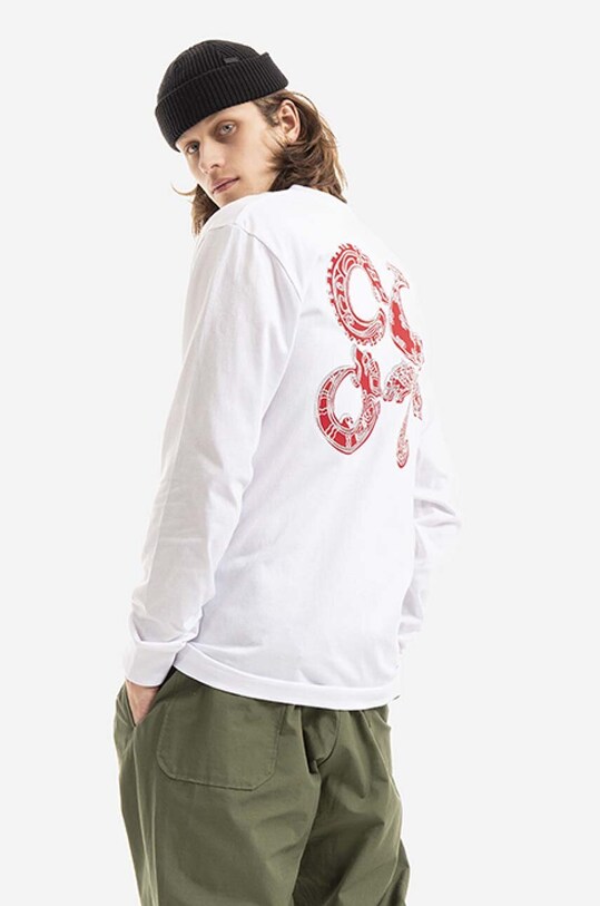 Oblečenie Bavlnené tričko s dlhým rukávom CLOT Triballs Tee CLLSS10016.WHITE biela