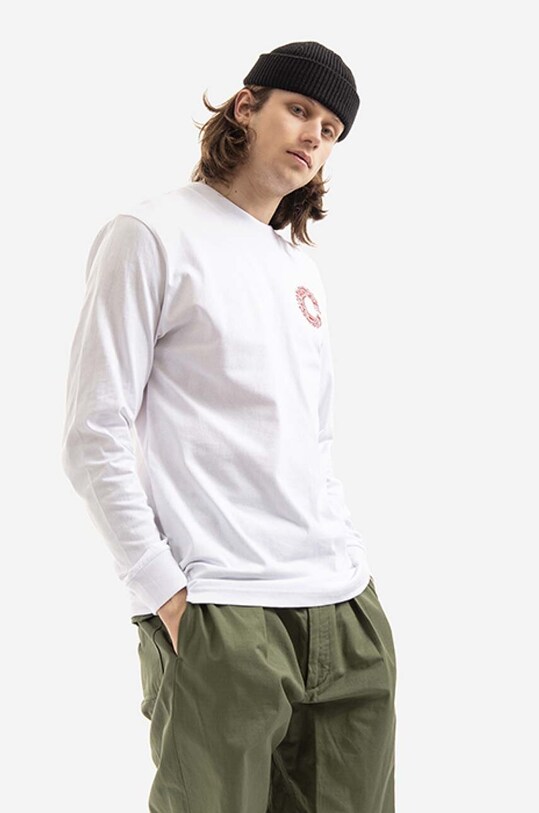 Bavlnené tričko s dlhým rukávom CLOT Triballs Tee CLLSS10016.WHITE