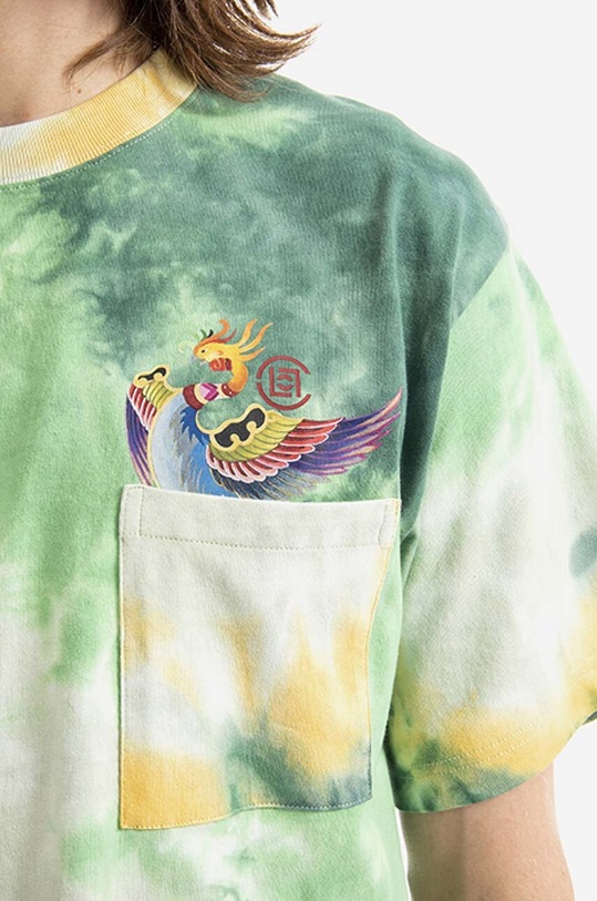 CLOT tricou din bumbac verde CLTES10008.GREEN