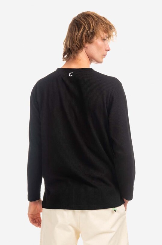 Oblečenie Tričko s dlhým rukávom CLOTTEE Frog Knot Henley CTLS1006.BLACK čierna