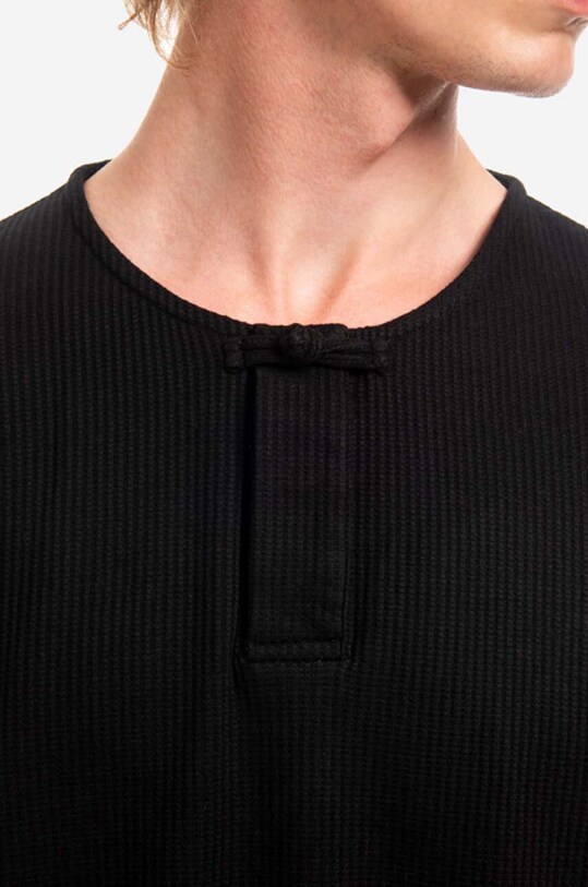 Tričko s dlhým rukávom CLOTTEE Frog Knot Henley CTLS1006.BLACK čierna