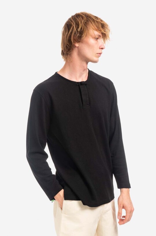 Tričko s dlhým rukávom CLOTTEE Frog Knot Henley CTLS1006.BLACK