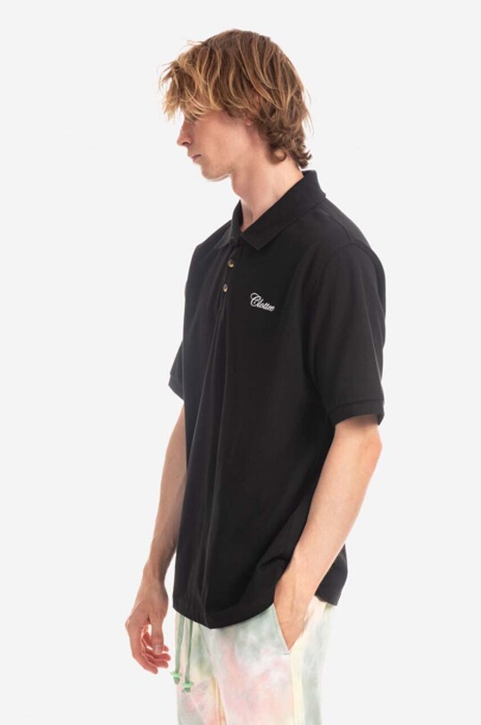 CLOTTEE cotton polo shirt Frog Button Polo CTPS1003.BLACK