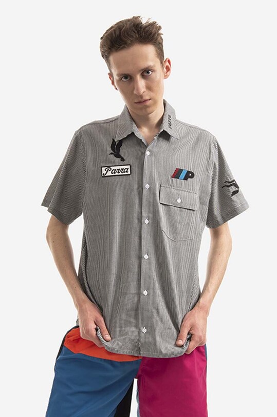 by Parra shirt Racing Team all-over print black 47345.BLACK
