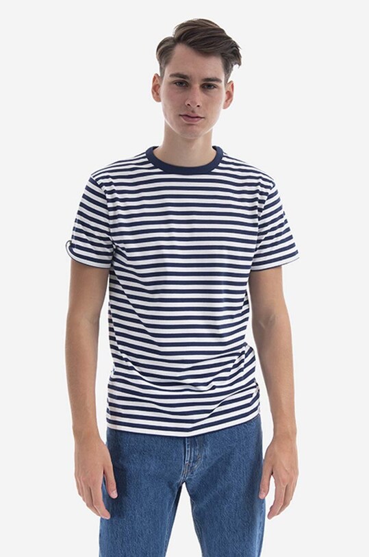 Norse Projects cotton T-shirt Niels Classic Stripe regular white N01.0563.7004