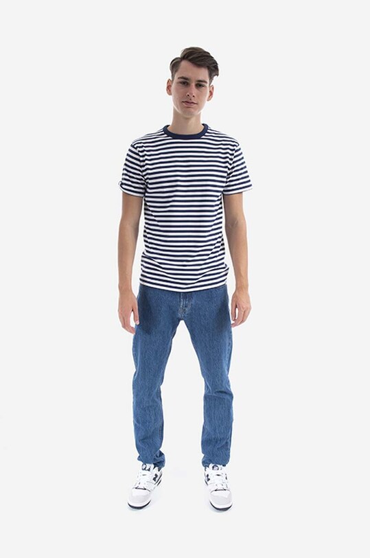 Bavlnené tričko Norse Projects Niels Classic Stripe N01.0563.7004 biela AA00