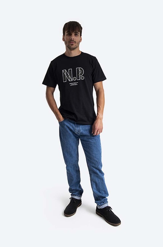 Norse Projects t-shirt in cotone Niels Teknisk Logo N01.0570.9999 nero AA00
