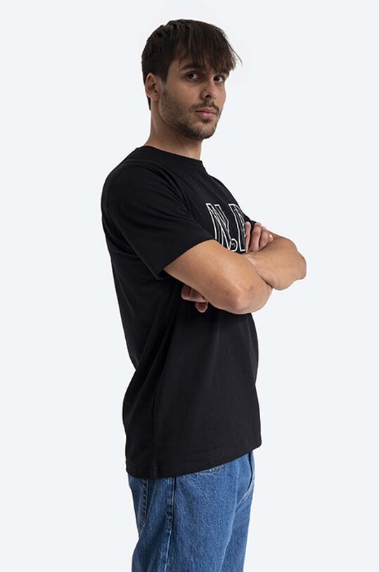Norse Projects tricou din bumbac Niels Teknisk Logo N01.0570.9999 negru