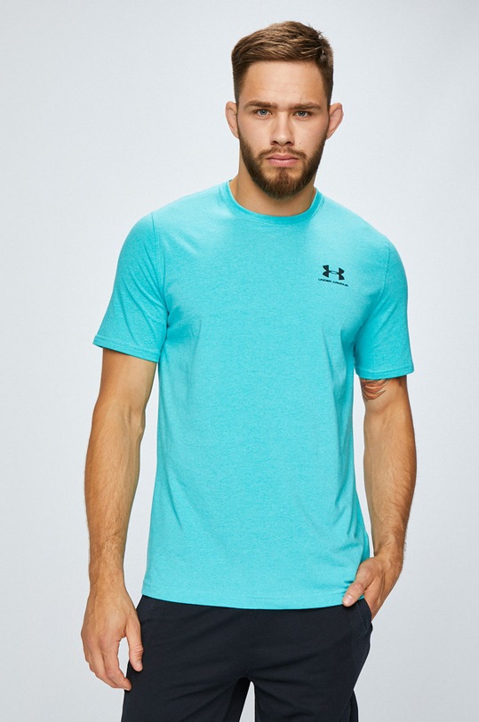 Under Armour - Pánske tričko UA Left Chest Lockup 1257616 jednofarebný tyrkysová 1257616