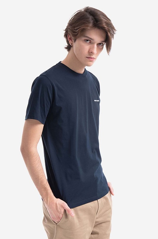 Norse Projects cotton t-shirt Niels Standard Logo N01.0561.7004 navy