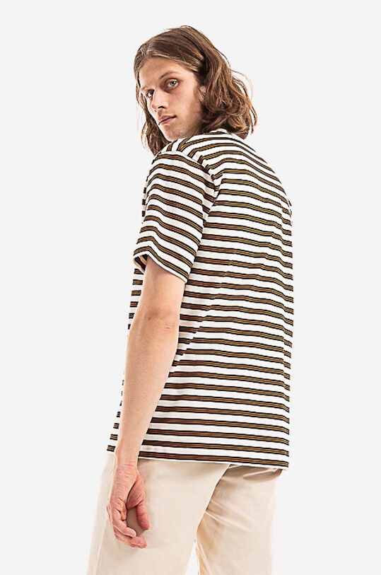 Clothing Norse Projects cotton T-shirt Johannes Nautical Stripe N01.0576.0957 beige