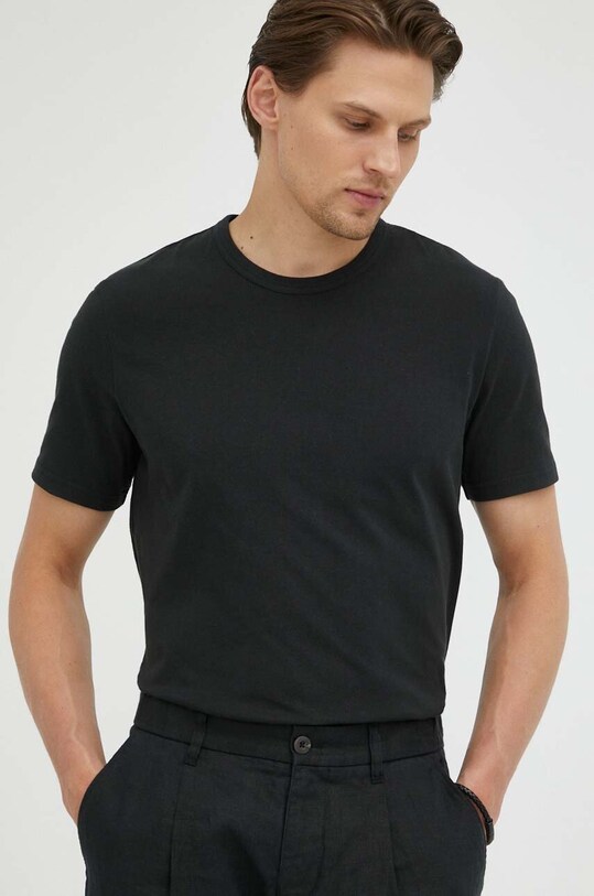 Marc O'Polo tricou din bumbac uni negru B21201651556