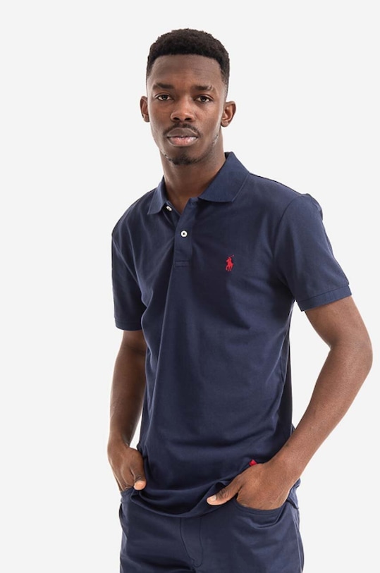 Polo Ralph Lauren polo shirt with elastane navy 781852700004