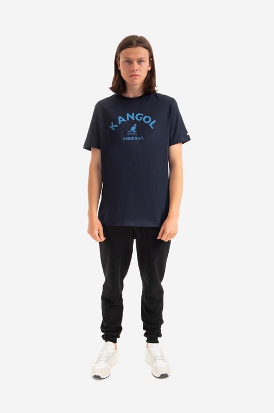 Βαμβακερό μπλουζάκι Kangol KLHB002 σκούρο μπλε AA00