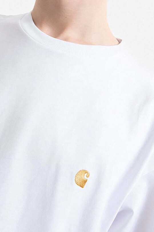 Carhartt WIP tricou din bumbac Chase I026391.WHITE.GOLD
