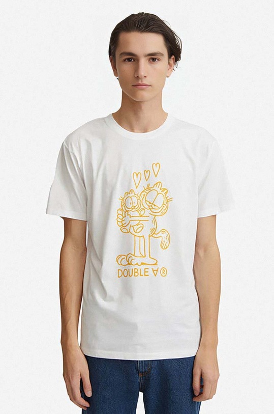 Wood Wood tricou din bumbac X Garfield Ace print alb 30045703.2222