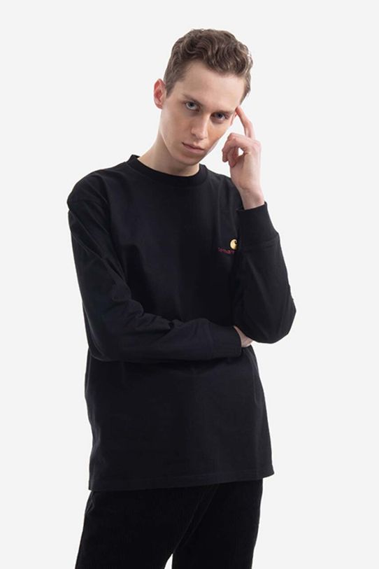 Bavlnené tričko s dlhým rukávom Carhartt WIP Longsleeve American Script T-Shirt I029955.89XX