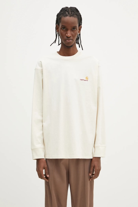 Хлопковая футболка Carhartt WIP хлопок бежевый I029955.NATURAL