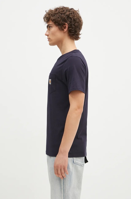 Bavlněné tričko Carhartt WIP S/S Pocket T-Shirt I030434.1CXX námořnická modř AA00
