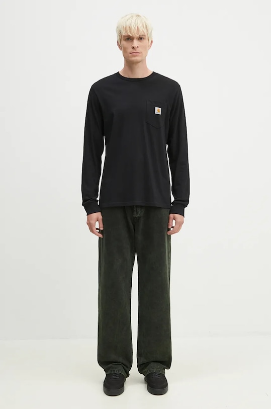 Carhartt WIP longsleeve bawełniany L/S Pocket T-Shirt czarny I030437.89XX