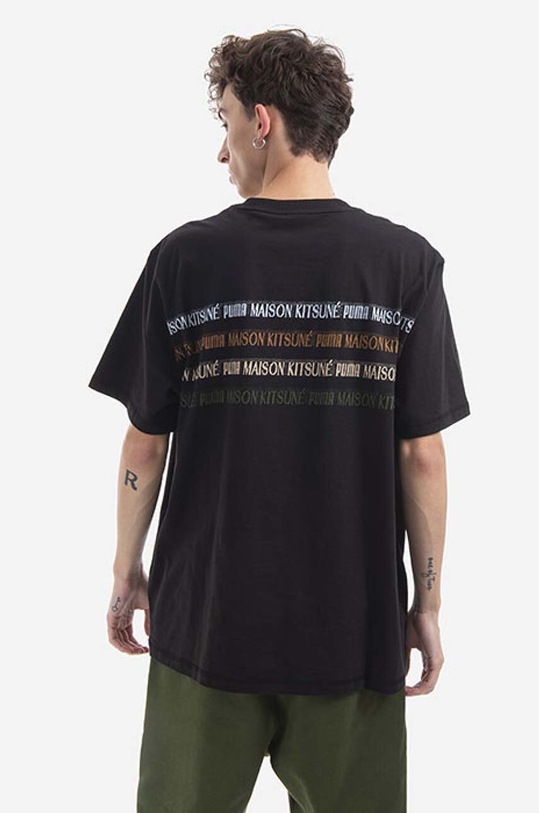 Abbigliamento Puma t-shirt in cotone x MAISON KITSUNÉ 532328.01 nero