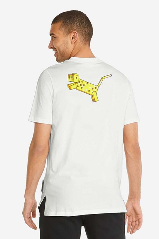 Bavlnené tričko Puma x Minecraft 534374.02 biela AA00