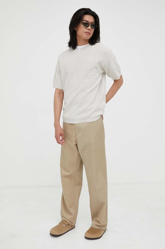 American Vintage sweter MDOZ18A beżowy AA00