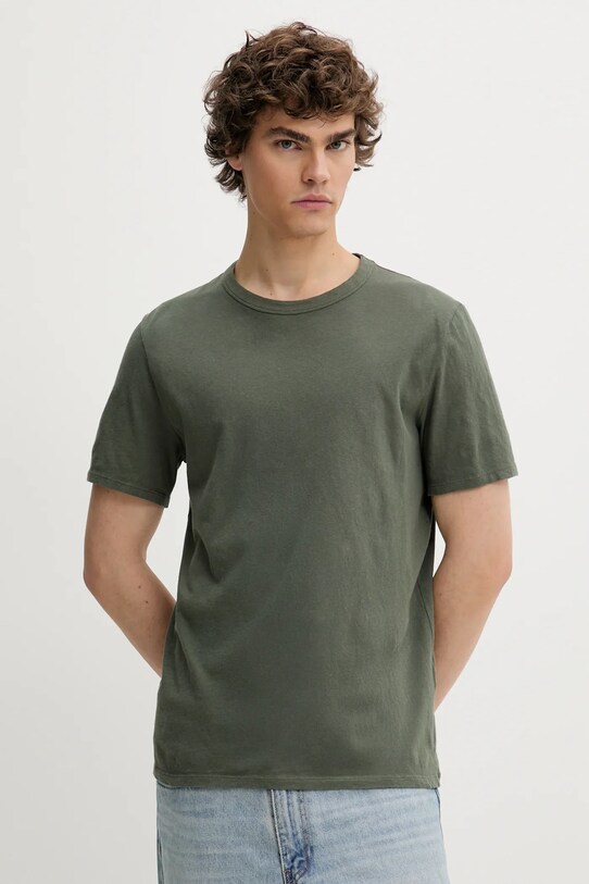 American Vintage tricou din bumbac verde MFAK02A