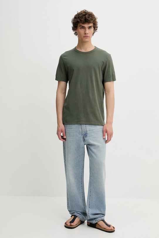 Bavlněné tričko American Vintage MFAK02A zelená AA00