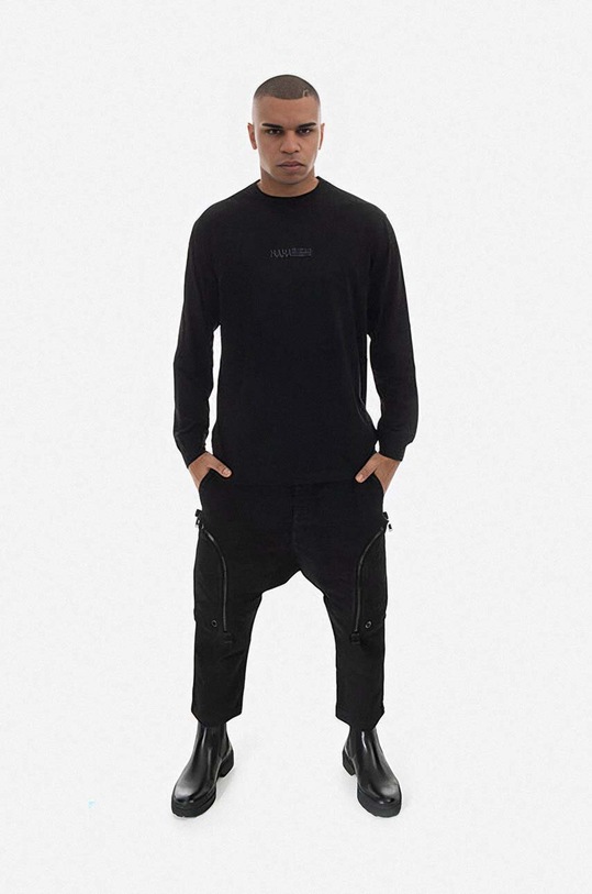 Bavlnené tričko s dlhým rukávom Maharishi U.A.P. Embroidered Longsleeve T-shirt Organic Cotton Jerse 4094 BLACK 4094.BLACK čierna AA00