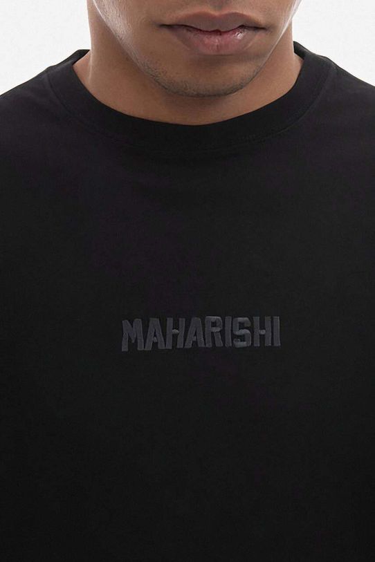 Bavlnené tričko s dlhým rukávom Maharishi U.A.P. Embroidered Longsleeve T-shirt Organic Cotton Jerse 4094 BLACK čierna 4094.BLACK