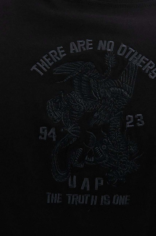 Bavlnené tričko s dlhým rukávom Maharishi U.A.P. Embroidered Longsleeve T-shirt Organic Cotton Jerse 4094 BLACK 4094.BLACK