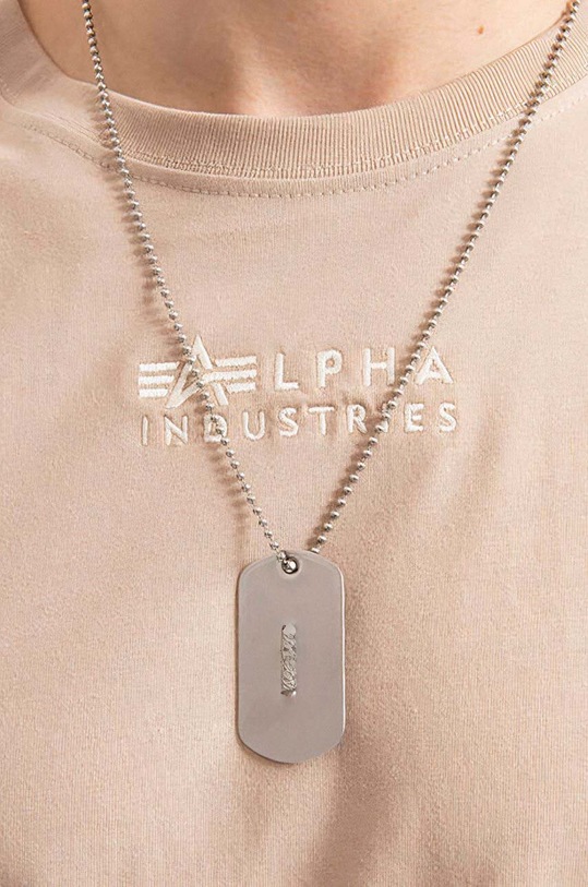 Pamučna majica Alpha Industries Organics EMB bež 118531.627