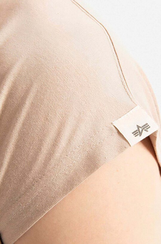 Pamučna majica Alpha Industries Organics EMB 118531.627 bež