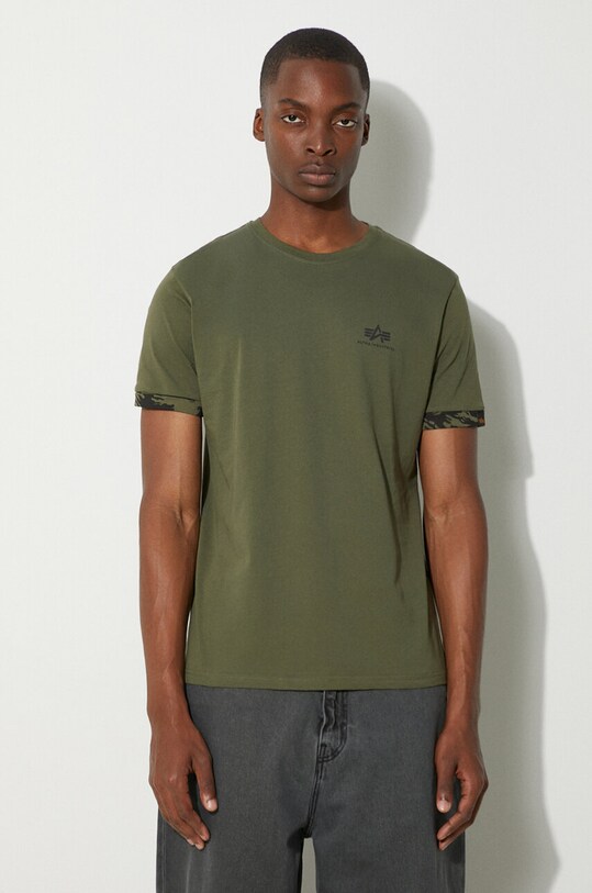 Îmbrăcăminte Alpha Industries tricou din bumbac 106509.634 verde