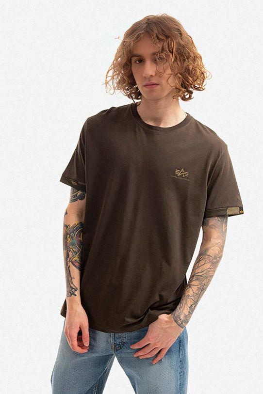 Alpha Industries t-shirt bawełniany bawełna zielony 106509.415