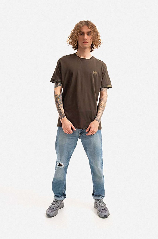 Bavlnené tričko Alpha Industries 106509.415 zelená AA00