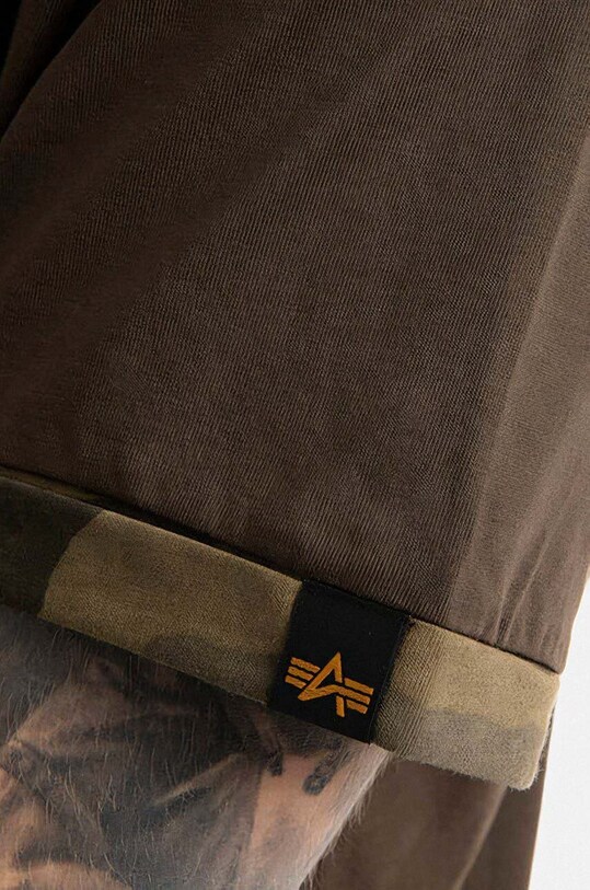 Βαμβακερό μπλουζάκι Alpha Industries 106509.415 πράσινο