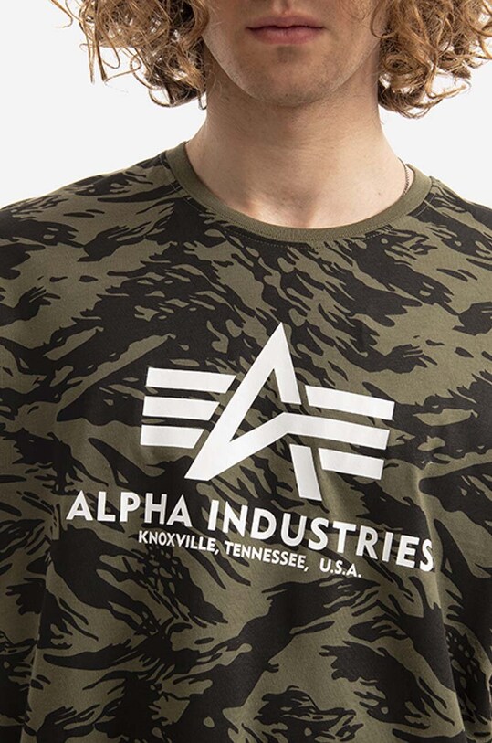 Alpha Industries t-shirt bawełniany zielony 100501C.634