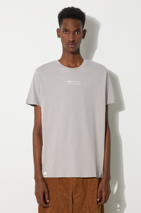 Pamučna majica Alpha Industries regular siva 118529.643