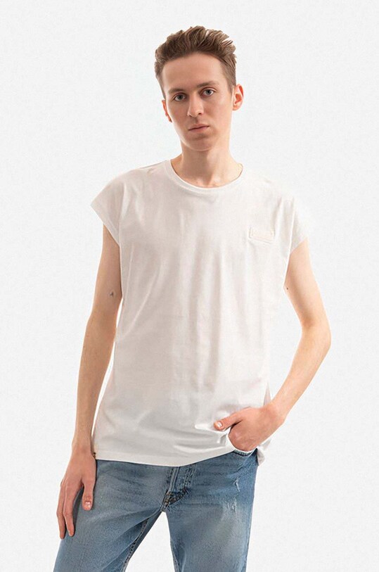 Alpha Industries tricou din bumbac uni alb 118530.626