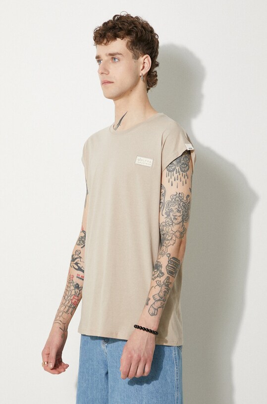 Alpha Industries t-shirt bawełniany beżowy 118530.627