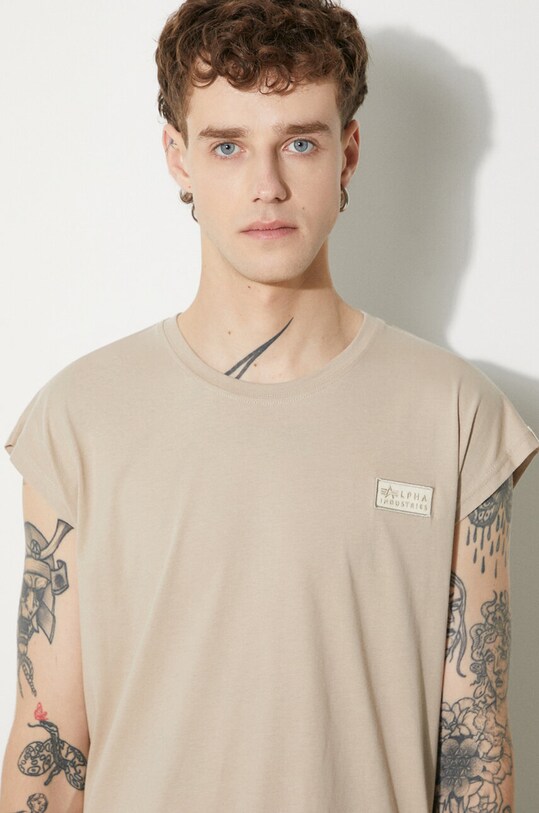 Alpha Industries t-shirt bawełniany 118530.627 beżowy