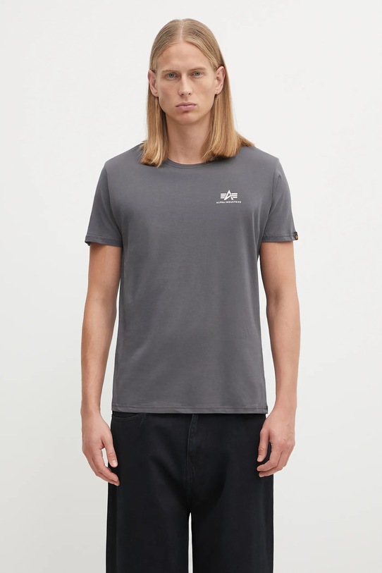 Alpha Industries t-shirt in cotone regolare grigio 188505.136