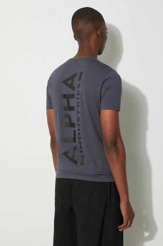Alpha Industries cotton T-shirt Backprint cotton gray 128507.412