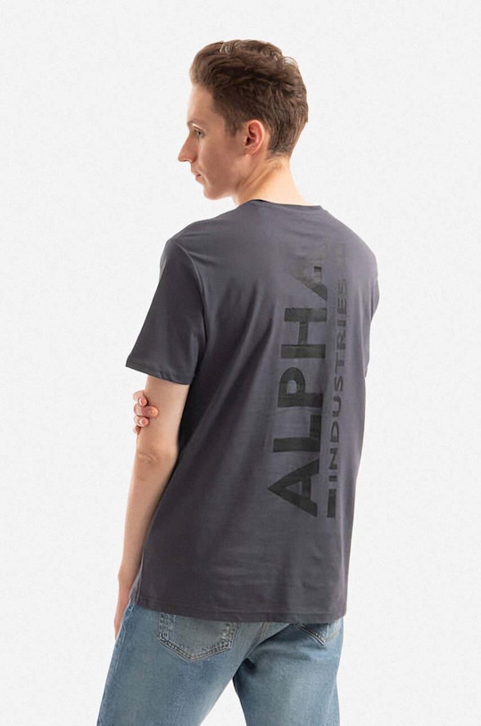 Oblečení Bavlněné tričko Alpha Industries Backprint 128507.412 šedá