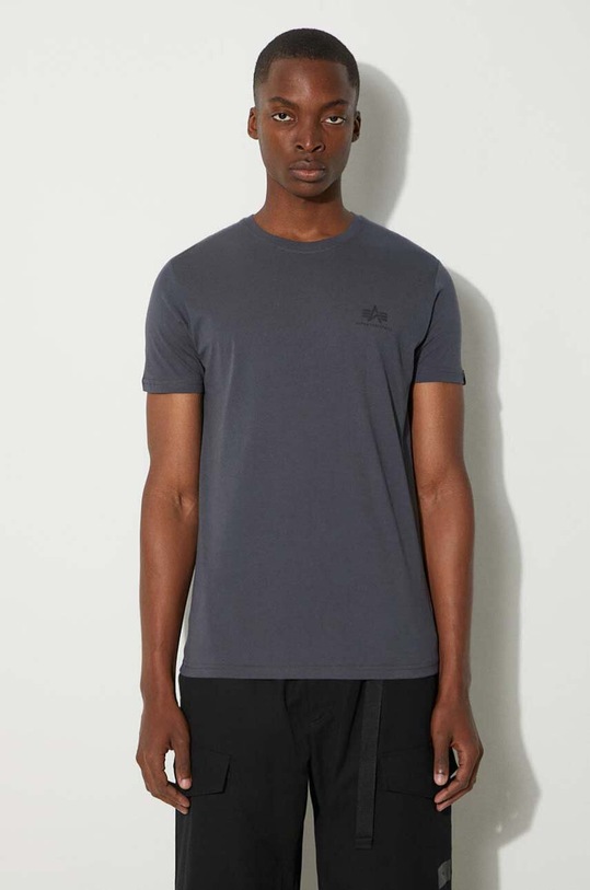 Clothing Alpha Industries cotton T-shirt Backprint 128507.412 gray