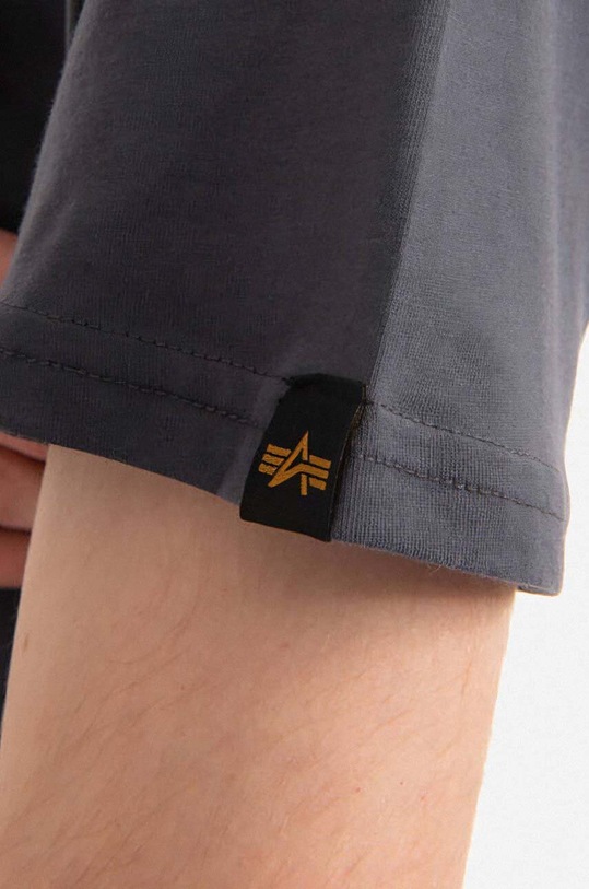 Bavlněné tričko Alpha Industries Backprint 128507.412 šedá